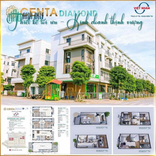 Chỉ 1.8 tỷ sở hữu ngay Shophouse Centa Diamond 4 tầng đẹp nhất TP Từ Sơn