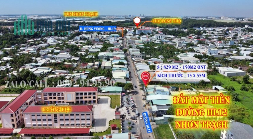 Cần bán nhanh nền đất thổ cư mặt tiền đường Hương Lộ 12 Nhơn Trạch