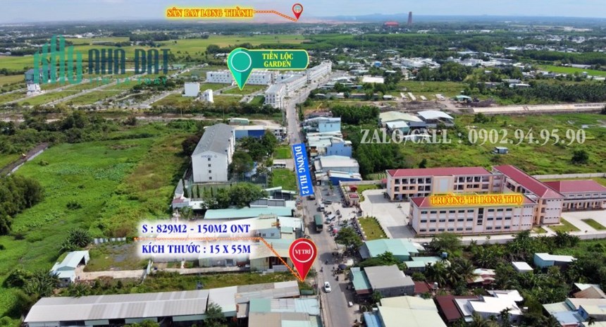 Cần bán nhanh nền đất thổ cư mặt tiền đường Hương Lộ 12 Nhơn Trạch