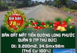 BÁN ĐẤT MẶT TIỀN ĐƯỜNG LONG PHƯỚC, QUẬN 9 (TP THỦ ĐỨC) TP.HCM