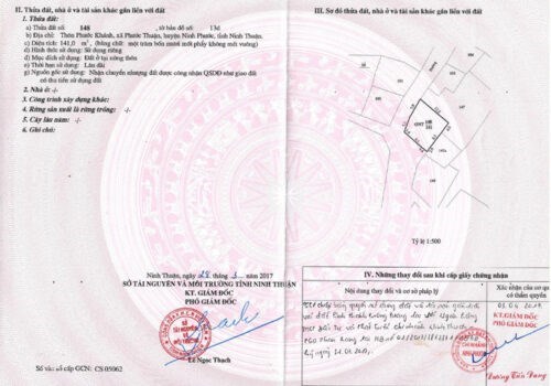 Cần bán gấp lô đất tại: Thôn Phước Khánh, Xã Phước Thuận, Huyện Ninh Phước, Tỉnh Ninh Thuận