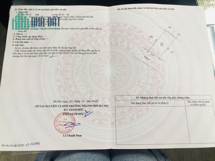 Lô 60m gần trục chính Bình Yên  thông sang đất Tân Xã gần CNC Hoà Lạc 
Giá nhỉnh tỷ thôi ạ
 Lh ngay