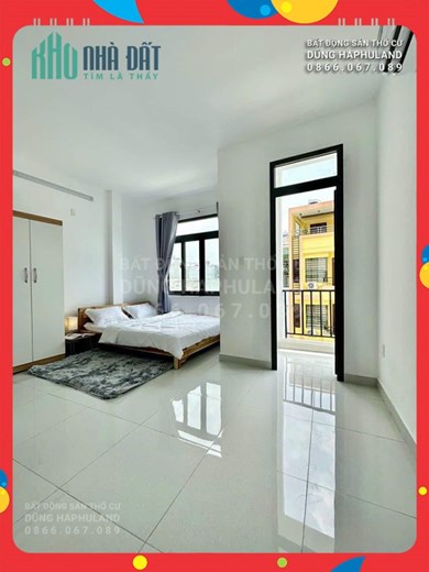 GV. CHDV 15P (19P) gần UBND P9, TN 50 triệu/th. 120m2, 6T, (H + Ô TM), đường 7M.