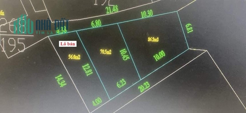 56m - Full thổ cư - mặt tiền 4.4m - chỉ 280tr bao sổ

- Chính Chủ em cần bán lô đất 56m2 , toàn bộ