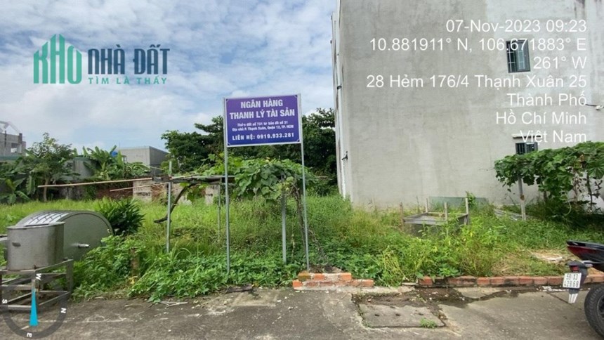 Ngân hàng Thanh Lý Đất Gần UBND P. Thạnh Xuân, Quận 12, Diện tích 107m2, giá Nhỉnh 3,5Tỷ,