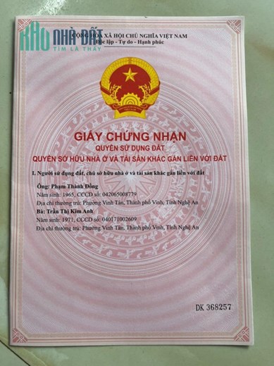 CHÍNH CHỦ CẦN BÁN LÔ ĐẤT ĐẸP  tại Khối Trung Hưng , P Hưng Dũng, Thành phố Vinh, Nghệ An