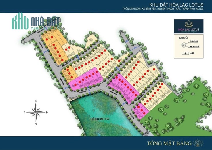 Chính chủ gửi bán lô đất 103,5m2, mặt tiền 5m, nở hậu, Hướng Đông Nam  Hồ Sen LoTust Linh Sơn
