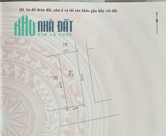 Nhỉnh 700tr có 51m ô góc, sổ đỏ sẵn giao dịch. Ô tô tránh nhau trước đất. LH 0916731784