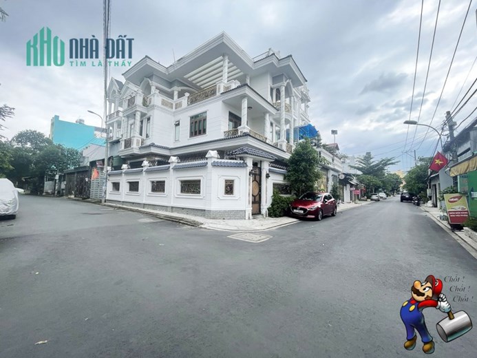 BIỆT THỰ LÔ GÓC 2 MẶT TIỀN ĐƯỜNG 10M NGAY HIỆP THÀNH QUẬN 12 - NGANG 11M, NỞ HẬU, 3 TẦNG, NỘI THẤT
