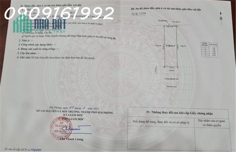Lô đất tại tuyến 2 Trung Lực khu phân lô cao cấp 3' ra mặt đường Ngô Gia Tự