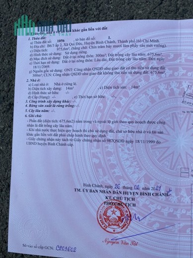 Bán đất mặt tiền đường Bùi Văn Sự, xã Quy Đức, Bình Chánh, HCM