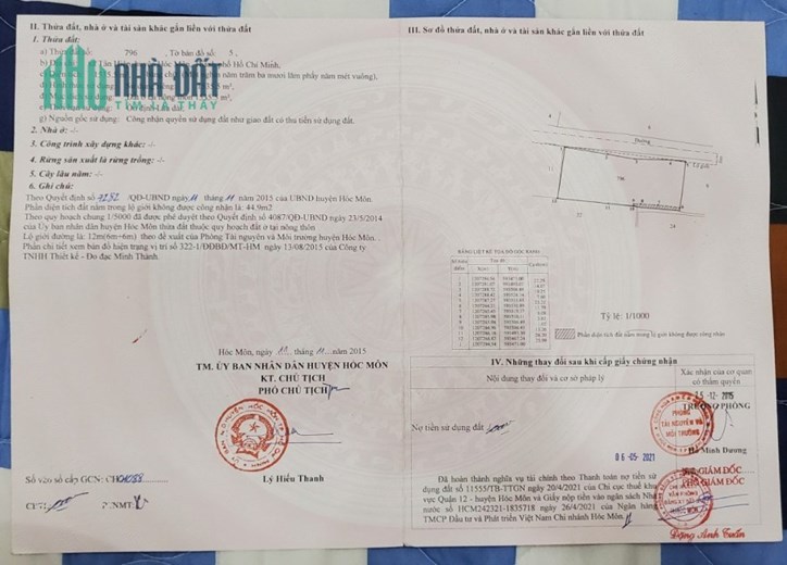 Chính Chủ Cần bán nhanh miếng đất tại xã Tân Hiệp Huyện Hóc Môn
