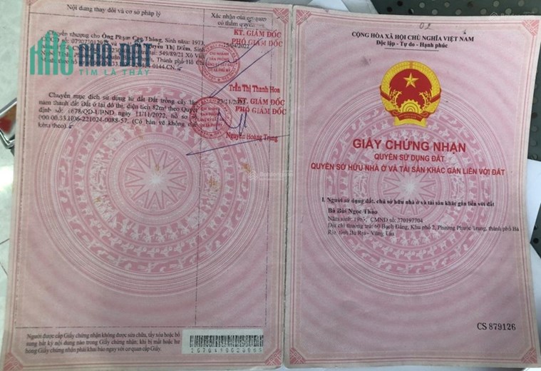 BÁN ĐẤT KHU PHỐ VẠN HẠNH, P. PHÚ MỸ, BRVT CÓ 142M2 THỔ CƯ, MUA 3 TỶ NAY BÁN GIẢM 800TR CÒN 2TỶ2