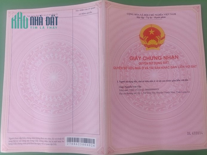 Gia đình đang kẹt tiền cần bán gấp lô đất chính chủ tỉnh lộ 839 cách cầu Ông Bính vài trăm mét