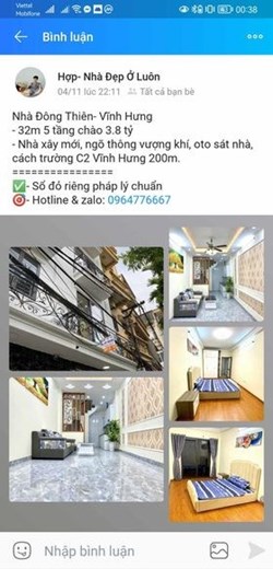 Bán nhà Đông Thiên- Vĩnh Hưng ngõ thông 32m 5 tầng giá 3 tỷ hơn