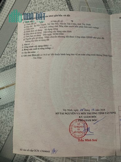 %%CHÍNH CHỦ CẦN BÁN  ĐẤT Ở ẤP HỘI THẠNH – XÃ TÂN HỘI – HUYỆN TÂN CHÂU – TÂY NINH.