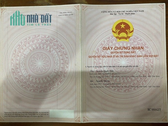 CHÍNH CHỦ - BÁN NHANH LÔ ĐẤT Tại thôn Kìm, xã Vũ Lạc, TP Thái Bình, Thái Bình