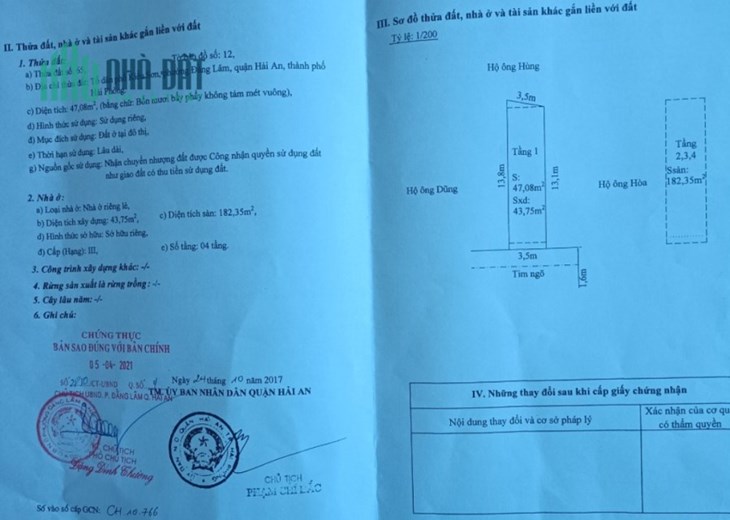Bán nhà Kiều Sơn, diện tích  47m 4 tầng GIÁ 2.69 tỉ, ô.tô đỗ cửa