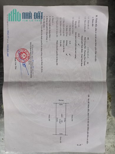 !! CHÍNH CHỦ CẦN TIỀN BÁN ĐẤT TẶNG NHÀ  TRUNG TÂM TP NINH BÌNH TẠI CHỢ TRUNG NHÌ