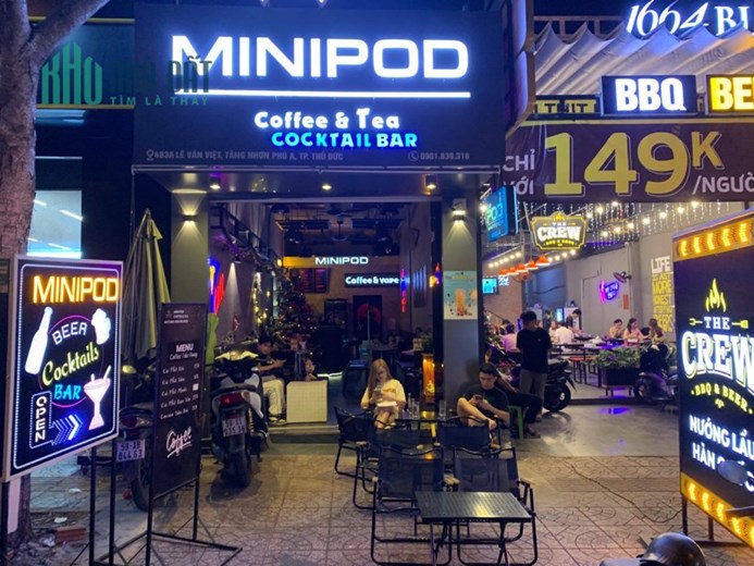 TP Thủ Đức ( Quận 9 ) , Sang Rẻ Quán Cafe – Lougne Bar –  Có Vỉa Hè Rộng Thoáng, MT