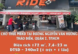 CHÍNH CHỦ CHO THUÊ MBKD TẠI ĐƯỜNG NGUYỄN VĂN HƯỞNG, THẢO ĐIỀN, QUẬN 2.