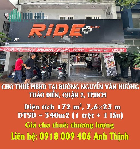 CHÍNH CHỦ CHO THUÊ MBKD TẠI ĐƯỜNG NGUYỄN VĂN HƯỞNG, THẢO ĐIỀN, QUẬN 2.