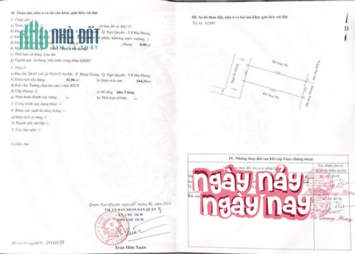 Bán nhà ngõ 132 An Đà, diện tích 44m 3 tầng GIÁ 2.5 tỉ ngõ nông