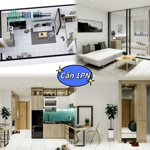 Nhà Ở Xã Hội Được Thiết Kế Theo Kiểu  Căn Hộ 1PN + 40m2