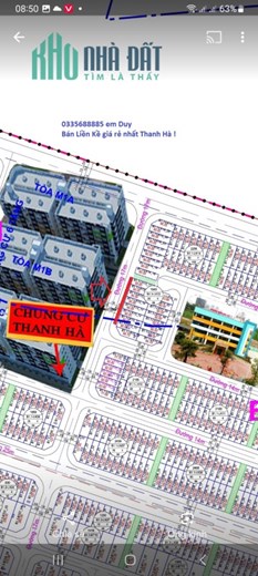Chính chủ cần bán đất Liền Kề B1.1 nhìn chung cư Thanh hà Cienco 5
