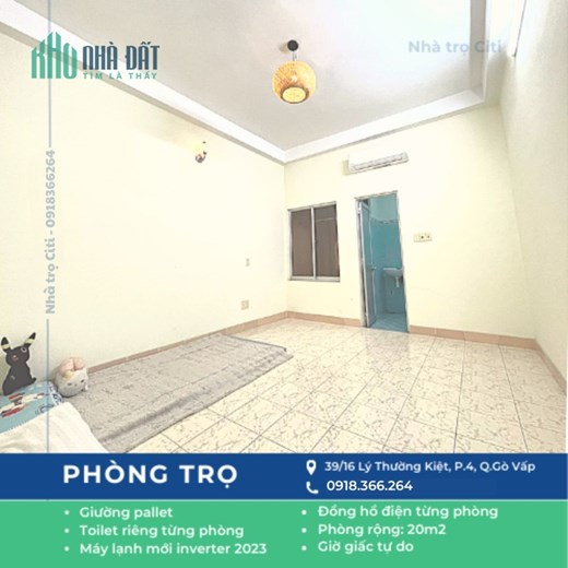 Cho thuê phòng trọ khép kín full đồ tại Lý Thường Kiệt, P.4, Gò Vấp; 3,5tr/th; 0918366264