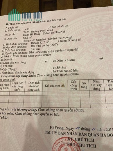 ĐẤT ĐẸP  - Chính Chủ Bán Nhanh Lô Đất VỊ TRÍ ĐẸP  Tại  Tổ 9- P Phú Lương - Hà Đông –TP Hà Nội