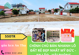BÁN ĐẤT RẺ  TẠI CHỢ THÁI - MỸ ĐỨC - AN LÃO - HẢI PHÒNG