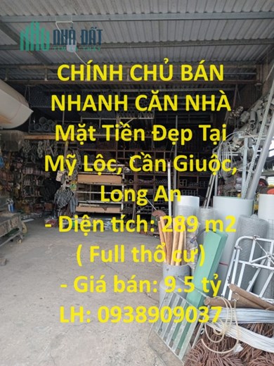 CHÍNH CHỦ BÁN NHANH CĂN NHÀ Mặt Tiền Đẹp Tại Mỹ Lộc, Cần Giuộc, Long An