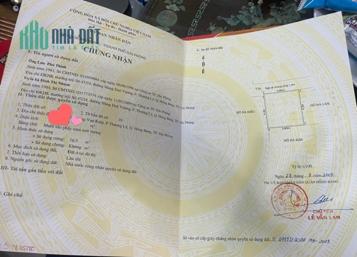 KH gửi bán nhà 3 tầng diện tích 17m2 ngõ gần 2m đường Vạn Kiếp, Hồng Bàng