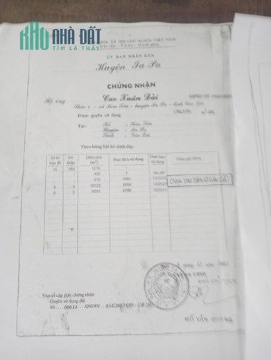 Cần bán gấp đất DT 3  mẫu tại xã Kim Tân , huyện La Pa, tỉnh Gia Lai