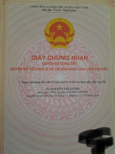 CẦN BÁN GẤP CĂN NHÀ CẤP 4 TẠI PHƯỜNG 12 - TP. VŨNG TÀU