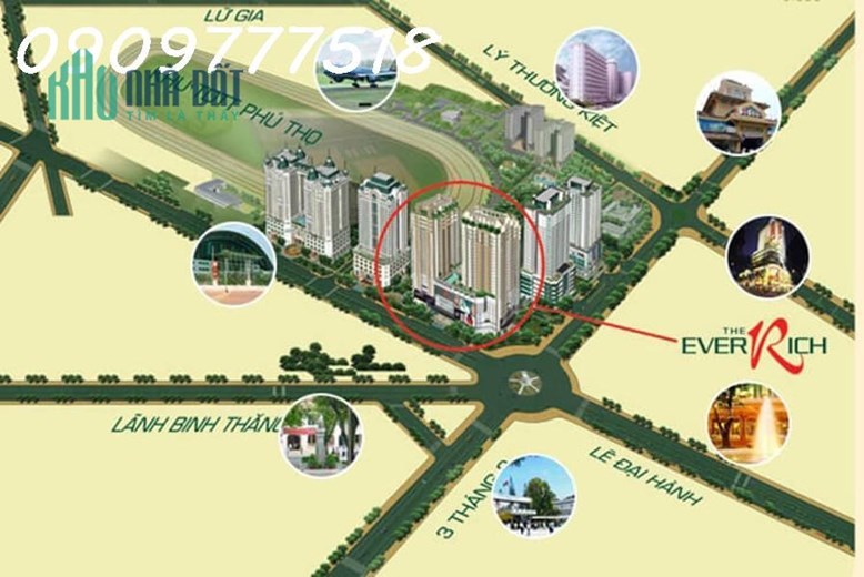 CHÍNH CHỦ CHO THUÊ VĂN PHÒNG TẠI TOÀ NHÀ THE EVERRICH CÓ VỊ TRÍ THUẬN LỢI NGAY GÓC ĐƯỜNG 3/2 VÀ LÊ