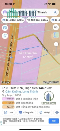 Chính chủ chuyển nhượng đất 2 mặt tiền đường nhựa giá 5,5 triệu/m2 DT 1.467m2 quy hoạch dân cư, lên