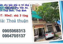 ⭐Chính chủ bán nhà vị trí đẹp 2 mặt tiền phố Chu Văn An, TP.Thái Bình; 0905068313