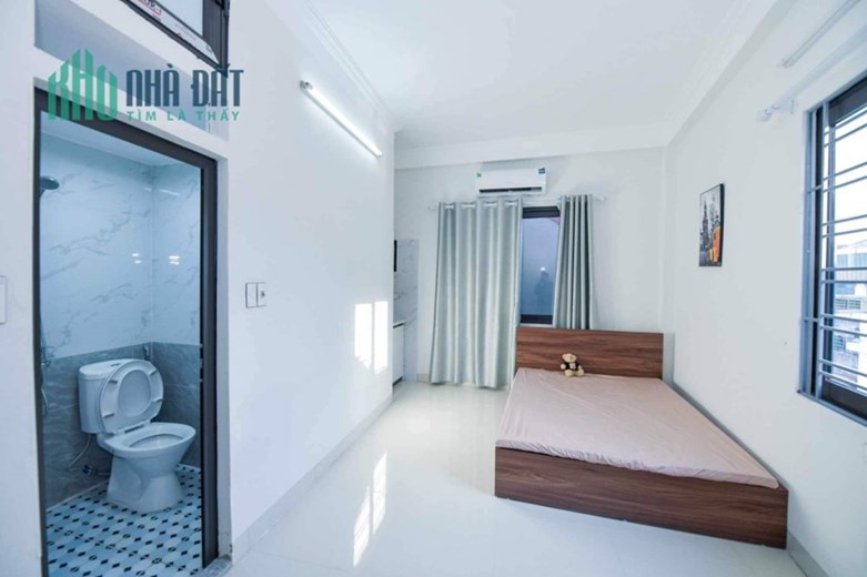 phòng trọ CHDV 25m2 ở được 2-4 người chỉ 3tr - 3.9tr/th tại Kim Giang Hoàng Mai có ban công gác xép