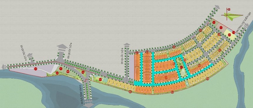 Bán ô đất biệt thự trục đường chính dự án Riverview - Lương Sơn - Hòa Bình.