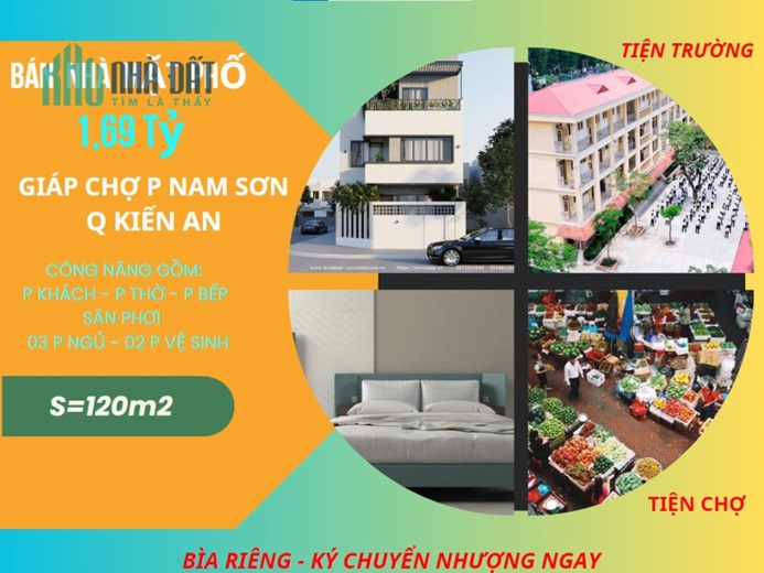 Bán nhà phố giáp chợ trung tâm phường nam Sơn Q Kiến An