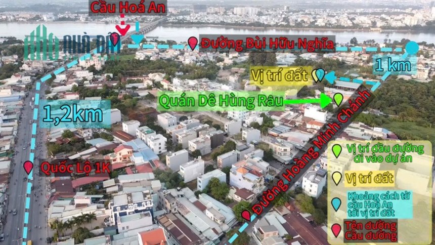 Đất Hóa An 90m2,SHR thổ cư,đường 2 xe hơi,gần chợ Hóa An,giá đầu tư