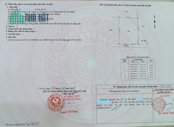 Giảm giá bán lô đất 500m2 tại Củ Chi.