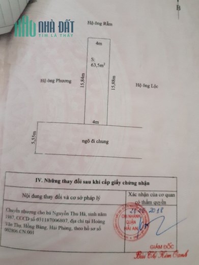 KH gửi bán lô đất ngõ 6m tại 369 Đằng Hải, Hải An khu vực dân cư sầm uất