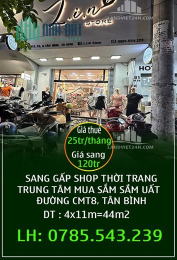 SANG GẤP SHOP THỜI TRANG TRUNG TÂM MUA SẮM SẦM UẤT ĐƯỜNG CMT8, TÂN BÌNH