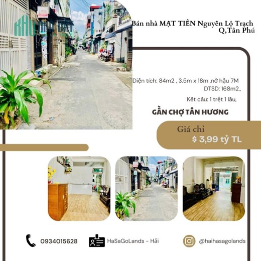 HIẾM Bán Đất Tặng nhà MẶT TIỀN Nguyễn Lộ Trạch 84m2, 1Lầu, 6.69tỷ