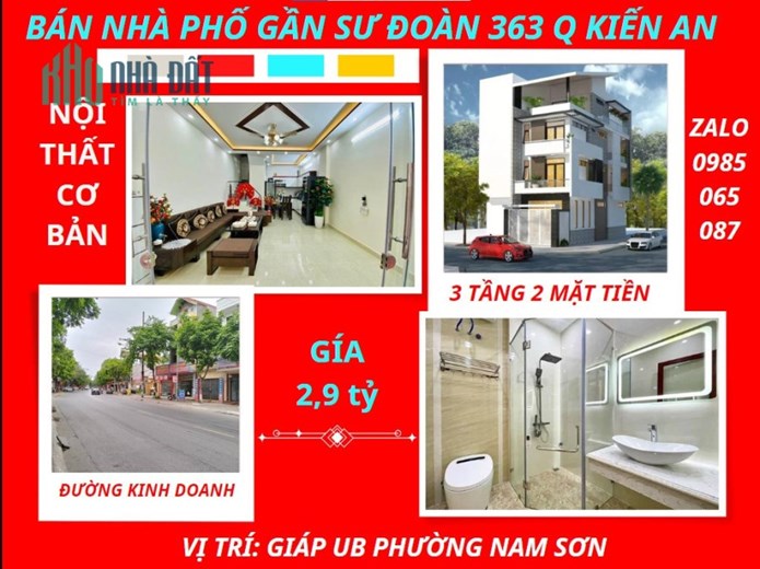 Bán nhà mặt phố trục đường kinh doanh gần Sư Đoàn 363 P Nam Sơn Q Kiến An