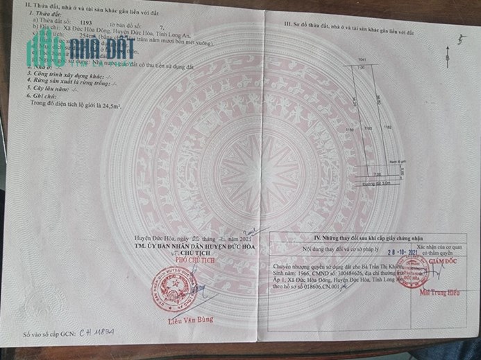 Xả lỗ gấp!!! Đất Full thổ cư, đường xe hơi, khu dân cư. tiềm năng giá cao