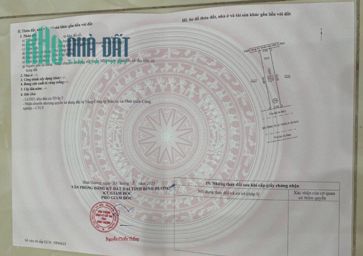 CẦN RA GẤP ĐẤT THỔ CƯ TẠI TRUNG TÂM HÀNH CHÍNH BÀU BÀNG